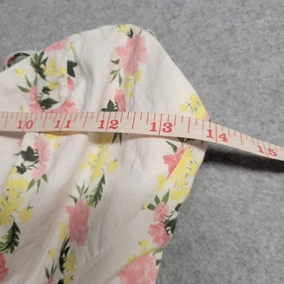 Vineyard Vines Kentucky Derby Floral Tiered Midi Dress White Pink Yellow Size 6 - Picture 7 of 12